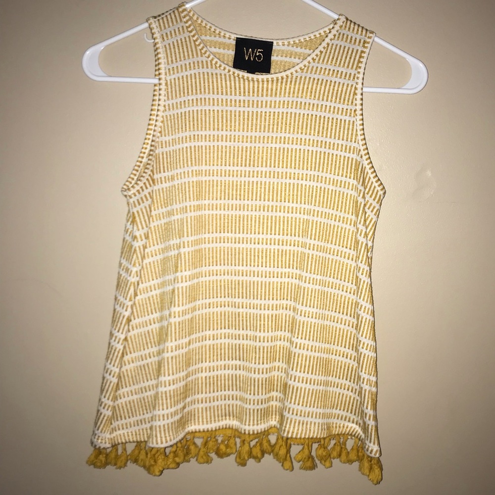 W5✨ Mustard and White Knit Blouse✨